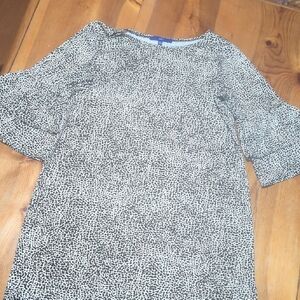 Apt. 9 Black and White Patterned Blouse